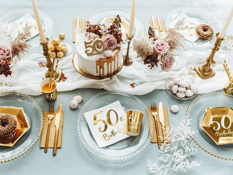 Kaars 50 Jaar Goud 7,5cm van Partydeco koop je bij Partywinkel