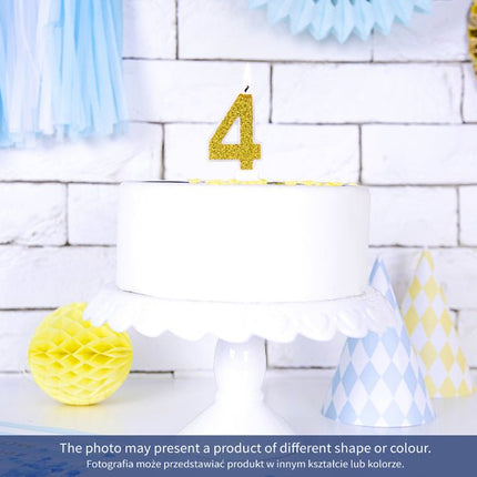 Kaars 6 Jaar Goud 7cm van Partydeco koop je bij Partywinkel