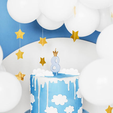Kaars 8 Jaar Lichtblauw 9,5cm van Partydeco koop je bij Partywinkel