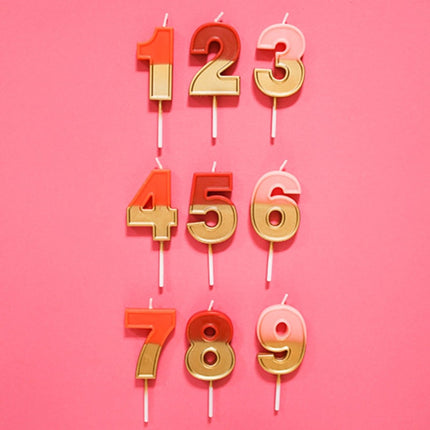 Kaars 8 Jaar Retro Rood 5cm van Folat koop je bij Partywinkel