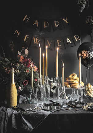 Kaarsen Goud Metallic 29cm 10st van Partydeco koop je bij Partywinkel