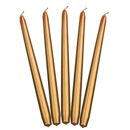 Kaarsen Goud Metallic 29cm 10st van Partydeco koop je bij Partywinkel
