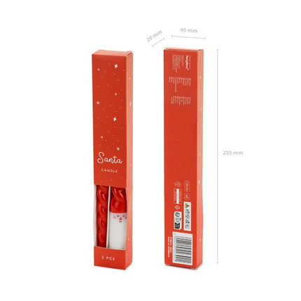 Kaarsen Kerstman 25cm 2st van Partydeco koop je bij Partywinkel