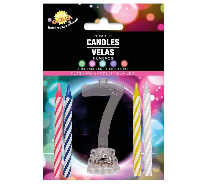 Kaarsenhouder 7 Jaar Led 13cm van Fiestas Guirca koop je bij Partywinkel