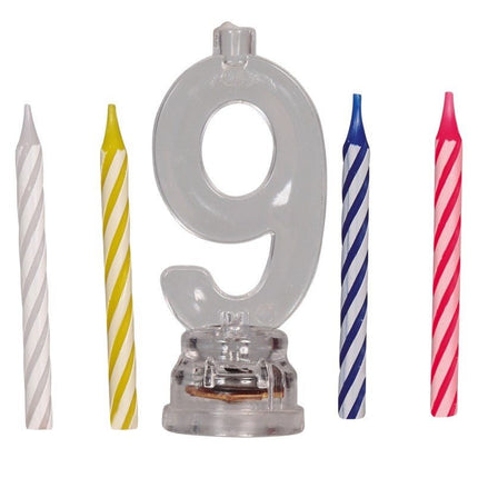 Kaarsenhouder 9 Jaar Led 13cm van Fiestas Guirca koop je bij Partywinkel