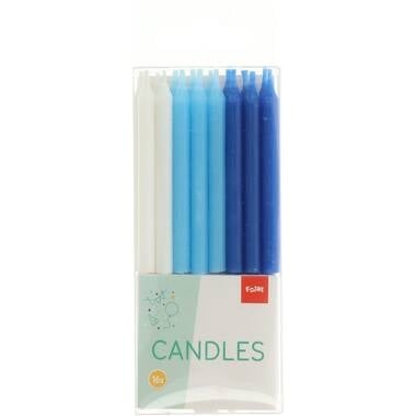 Kaarsjes Blauw 6cm 16 stuks van Folat koop je bij Partywinkel