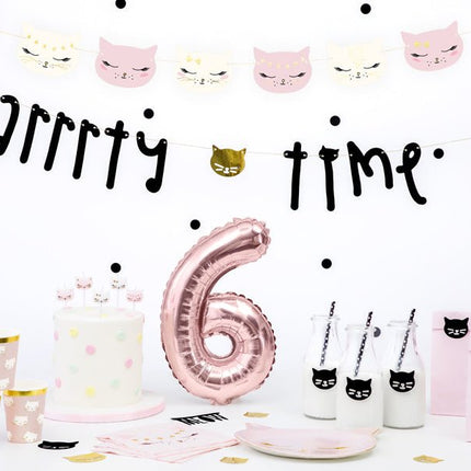 Kaarsjes Kat 2cm 6st van Partydeco koop je bij Partywinkel