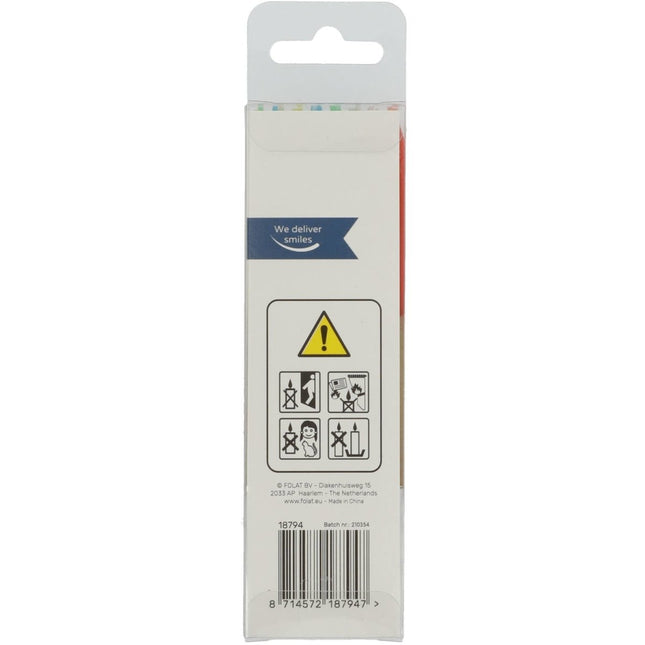 Kaarsjes Retro Gekleurd 10cm van Folat koop je bij Partywinkel