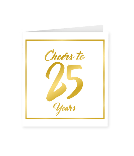 Kaart 25 Jaar Goud Wit 15cm van Paper Dreams koop je bij Partywinkel
