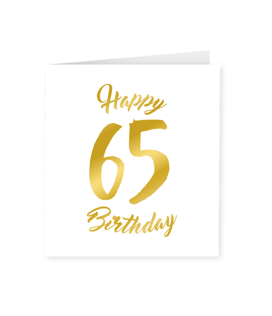 Kaart 65 Jaar Goud Wit 15cm van Paper Dreams koop je bij Partywinkel