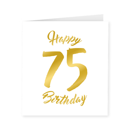 Kaart 75 Jaar Goud Wit 15cm van Paper Dreams koop je bij Partywinkel