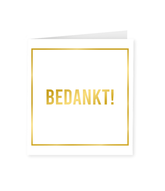 Kaart Bedankt Goud Wit 15cm van Paper Dreams koop je bij Partywinkel