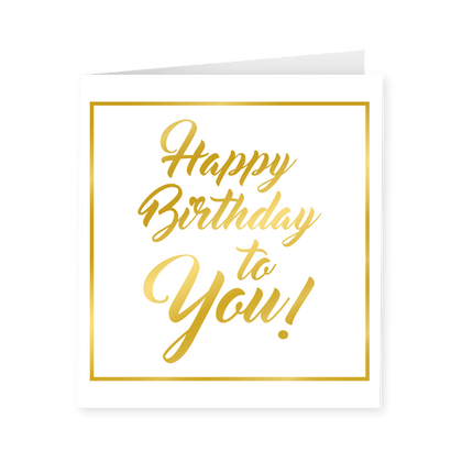 Kaart Happy Birthday Goud Wit 15cm van Paper Dreams koop je bij Partywinkel