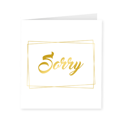Kaart Sorry Goud Wit 15cm van Paper Dreams koop je bij Partywinkel