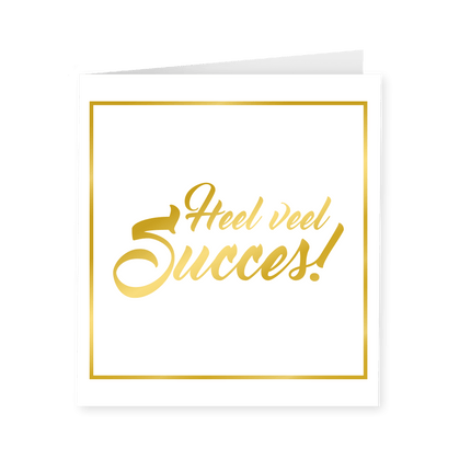 Kaart Succes Goud Wit 15cm van Paper Dreams koop je bij Partywinkel