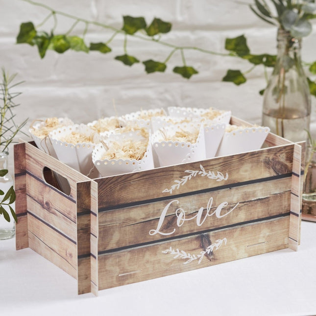Kaarten Box Love Hout 30cm van Ginger Ray koop je bij Partywinkel
