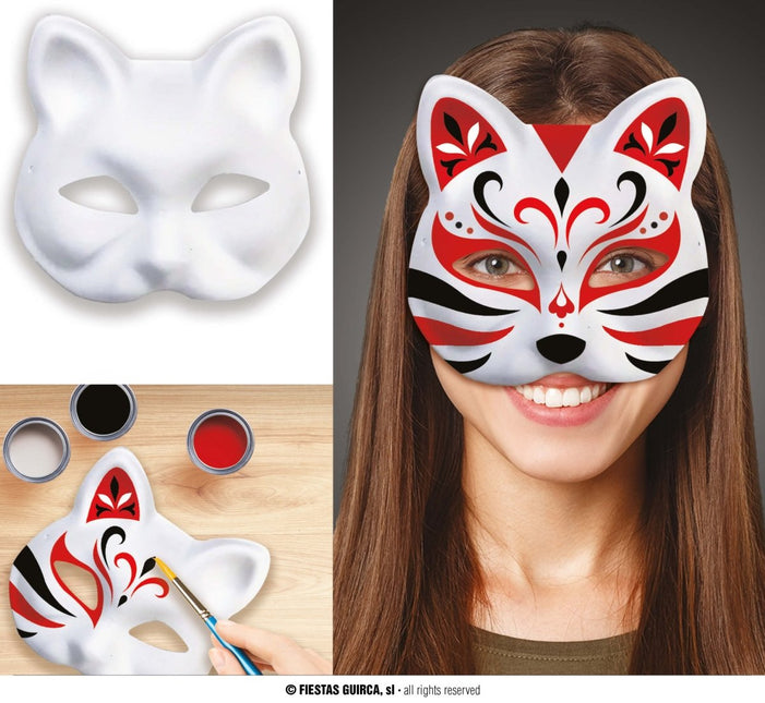 Kat Masker Beschilderbaar van Fiestas Guirca koop je bij Partywinkel