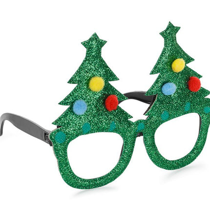 Kerst Bril Groen Kerstbomen van Partydeco koop je bij Partywinkel