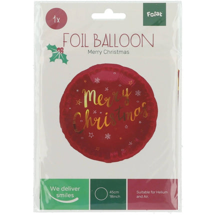Kerst Helium Ballon Merry Christmas Leeg 45cm van Folat koop je bij Partywinkel