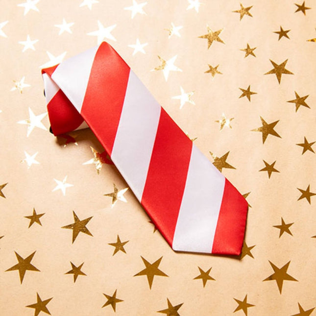 Kerst Stropdas Rood Wit van Folat koop je bij Partywinkel