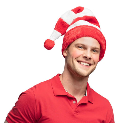 Kerstmuts gestreept van Boland koop je bij Partywinkel