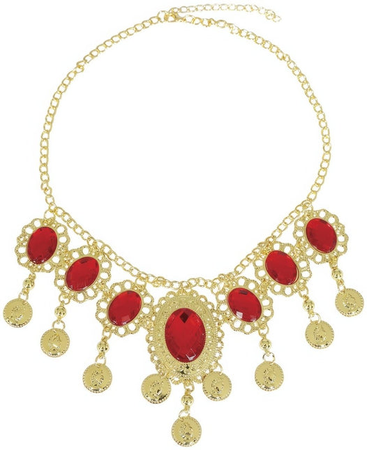 Ketting Goud Rood Diamanten van Fiestas Guirca koop je bij Partywinkel