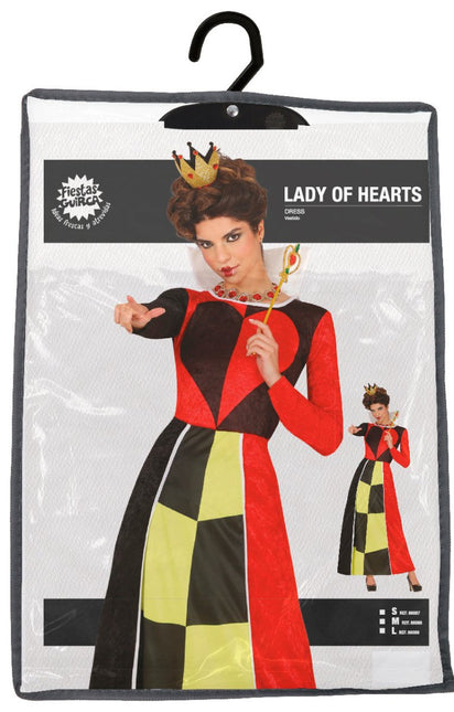 Koningin Jurk Zwart Rood Dames Harten van Fiestas Guirca koop je bij Partywinkel