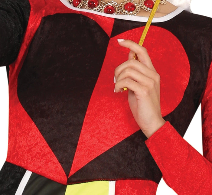 Koningin Jurk Zwart Rood Dames Harten van Fiestas Guirca koop je bij Partywinkel