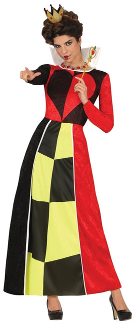 Koningin Jurk Zwart Rood Dames Harten van Fiestas Guirca koop je bij Partywinkel