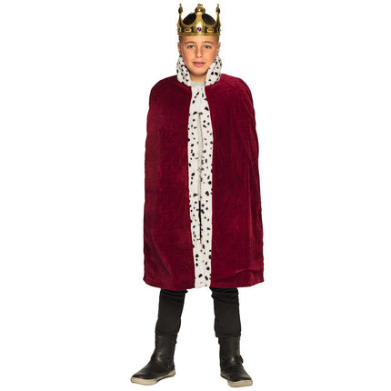 Koningsmantel Kind Bordeaux Rood 90cm van Boland koop je bij Partywinkel