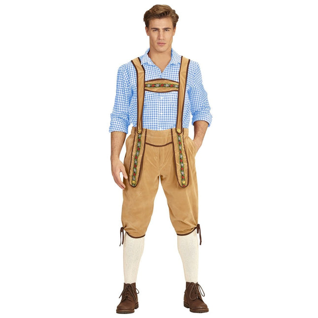 Lederhose Beige Heren van Widmann koop je bij Partywinkel