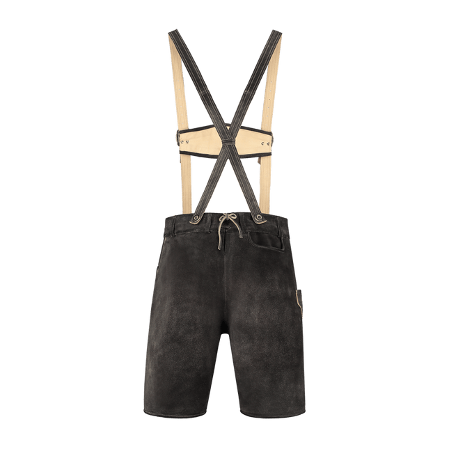 Lederhose Bruin Grijs Heren Kort Antiek van Haus Huberts koop je bij Partywinkel