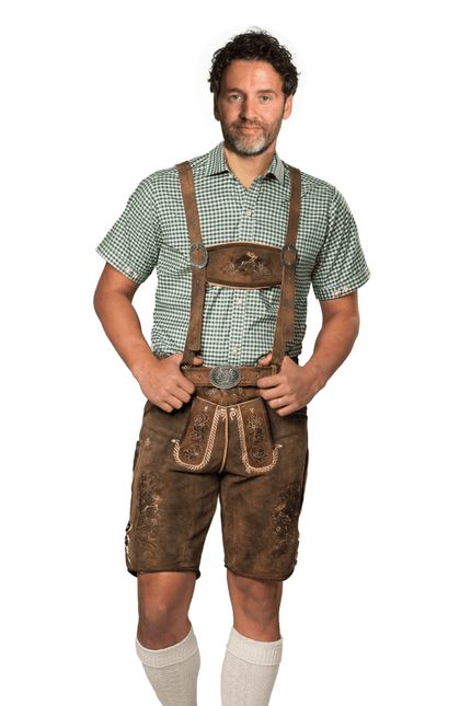 Lederhose Bruin Kort Kitzbuhel van Tannhauser koop je bij Partywinkel