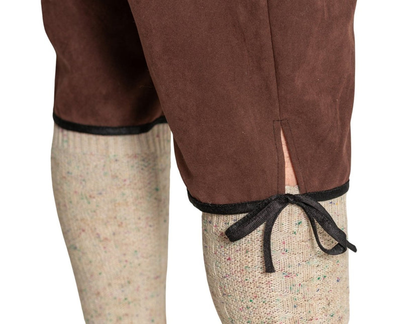 Lederhose Johann met Verstelbare Bretels Donkerbruin Lang van Partychimp koop je bij Partywinkel