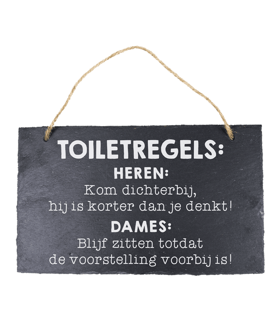 Leisteen Bordje Toiletregels 25cm van Paper Dreams koop je bij Partywinkel