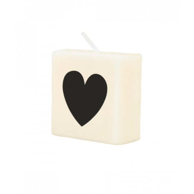 Letter Kaarsje Hartje Zwart 4cm van Paper Dreams koop je bij Partywinkel