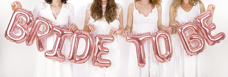 Letterballon Set Bride To Be Rose Goud Leeg 3,4m van Partydeco koop je bij Partywinkel