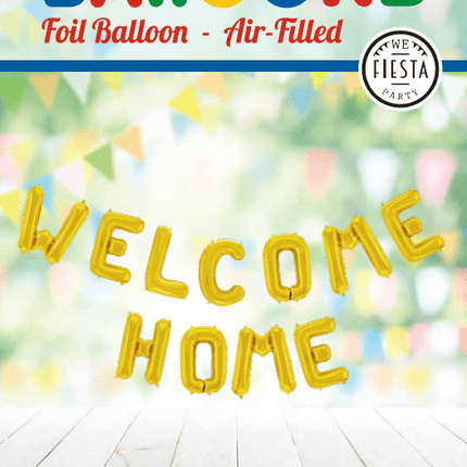 Letterballon Set Welcome Home Goud van WeFiesta koop je bij Partywinkel