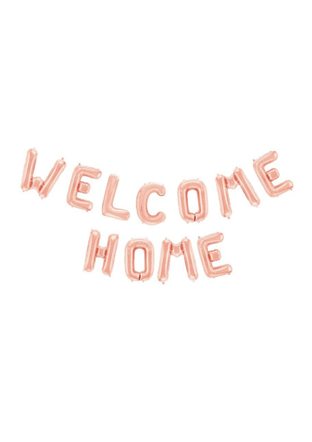Letterballon Set Welcome Home Rose Goud van WeFiesta koop je bij Partywinkel