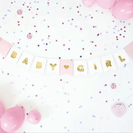 Letterslinger Geboorte Meisje Baby Girl 1,75m van Partydeco koop je bij Partywinkel
