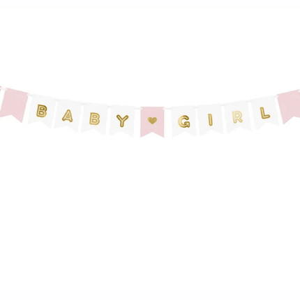 Letterslinger Geboorte Meisje Baby Girl 1,75m van Partydeco koop je bij Partywinkel