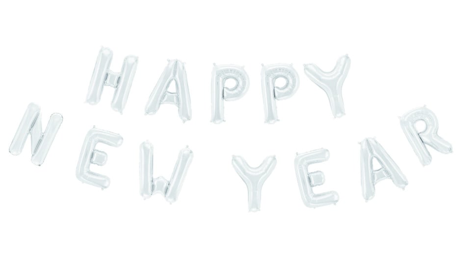 Letterslinger Happy New Year Zilver van WeFiesta koop je bij Partywinkel