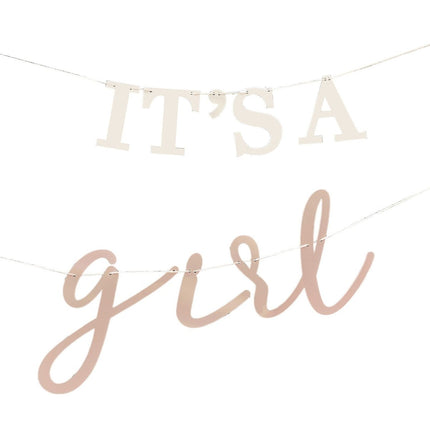 Letterslinger It'S A Girl 50cm van Ginger Ray koop je bij Partywinkel