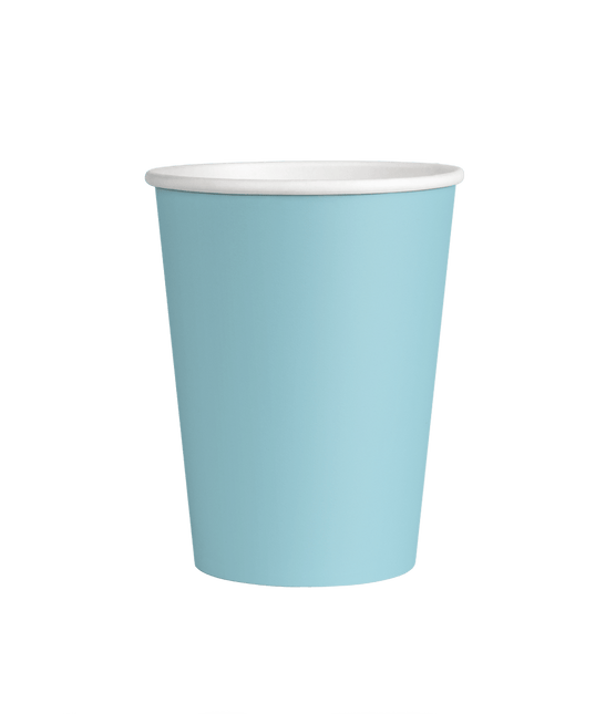 Lichtblauwe Bekers 7cm 8st van Paper Dreams koop je bij Partywinkel