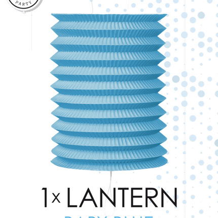 Lichtblauwe Lampion 16cm van WeFiesta koop je bij Partywinkel