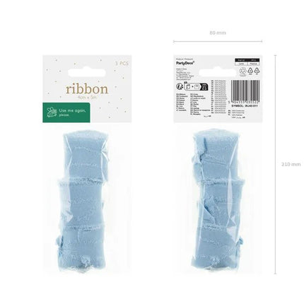 Lichtblauwe Lint 5m 3st van Partydeco koop je bij Partywinkel