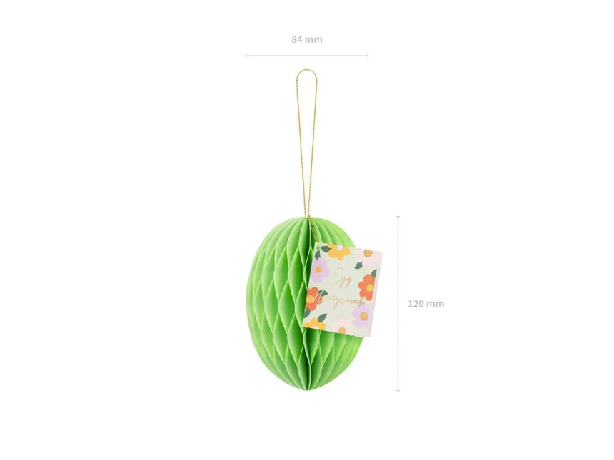 Lichtgroene Honeycomb Paasei 12cm van Partydeco koop je bij Partywinkel