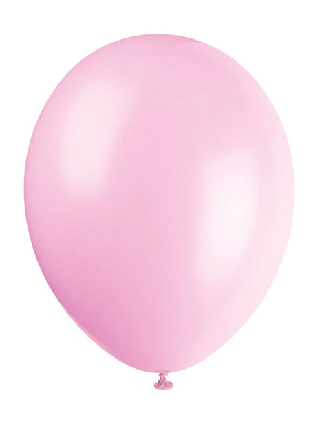 Lichtroze Ballonnen Glans Latex 30cm 10st van Unique koop je bij Partywinkel