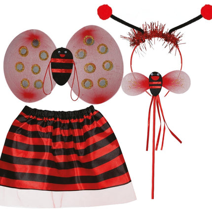 Lieveheersbeestje Accessoireset Zwart Rood Meisje van Fiestas Guirca koop je bij Partywinkel
