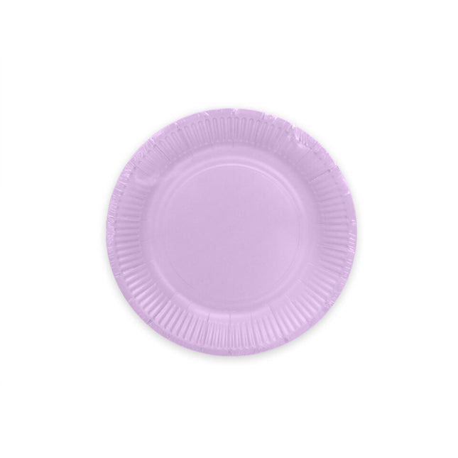 Lila Borden Papier 18cm 8st van WeFiesta koop je bij Partywinkel